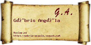 Gábris Angéla névjegykártya